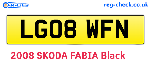 LG08WFN are the vehicle registration plates.