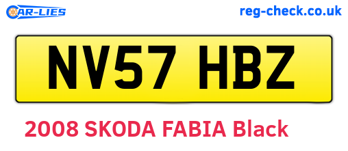 NV57HBZ are the vehicle registration plates.
