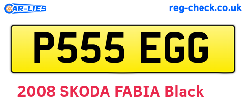 P555EGG are the vehicle registration plates.