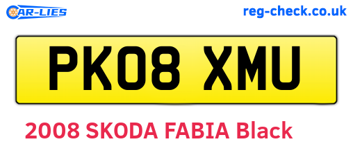 PK08XMU are the vehicle registration plates.