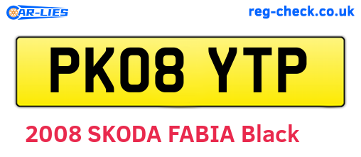PK08YTP are the vehicle registration plates.