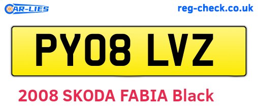 PY08LVZ are the vehicle registration plates.