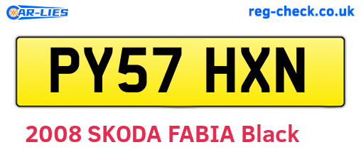 PY57HXN are the vehicle registration plates.