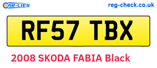 RF57TBX are the vehicle registration plates.