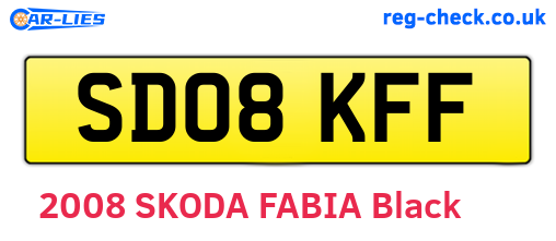 SD08KFF are the vehicle registration plates.