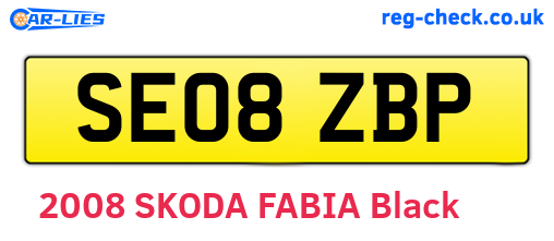 SE08ZBP are the vehicle registration plates.