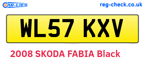 WL57KXV are the vehicle registration plates.