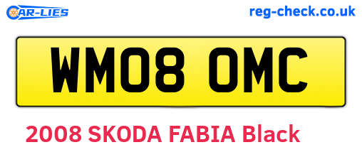WM08OMC are the vehicle registration plates.
