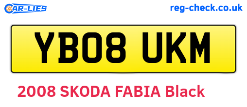YB08UKM are the vehicle registration plates.