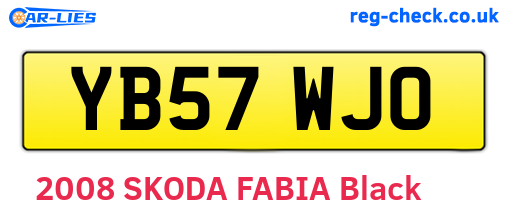 YB57WJO are the vehicle registration plates.