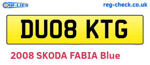 DU08KTG are the vehicle registration plates.