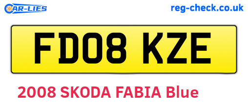 FD08KZE are the vehicle registration plates.