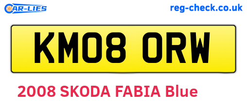 KM08ORW are the vehicle registration plates.
