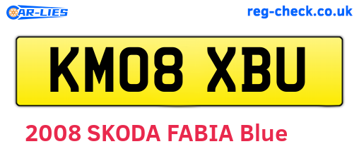 KM08XBU are the vehicle registration plates.