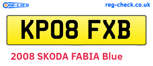 KP08FXB are the vehicle registration plates.