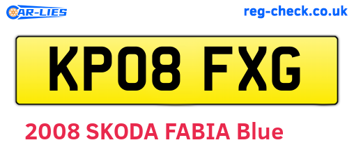 KP08FXG are the vehicle registration plates.