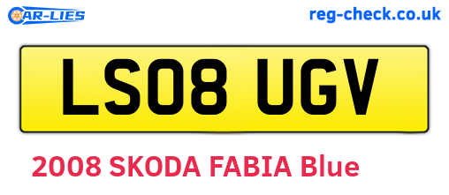 LS08UGV are the vehicle registration plates.