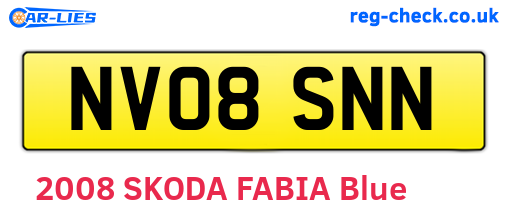 NV08SNN are the vehicle registration plates.