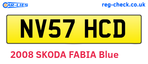 NV57HCD are the vehicle registration plates.