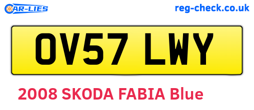 OV57LWY are the vehicle registration plates.