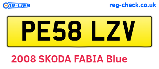 PE58LZV are the vehicle registration plates.