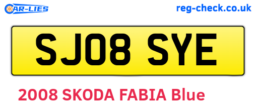 SJ08SYE are the vehicle registration plates.
