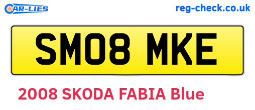 SM08MKE are the vehicle registration plates.