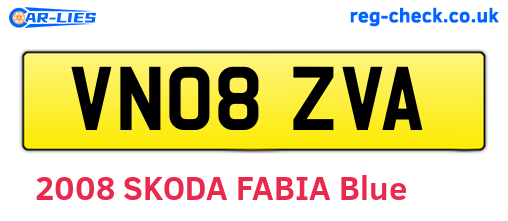 VN08ZVA are the vehicle registration plates.
