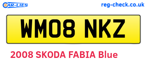 WM08NKZ are the vehicle registration plates.