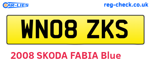 WN08ZKS are the vehicle registration plates.