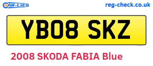 YB08SKZ are the vehicle registration plates.