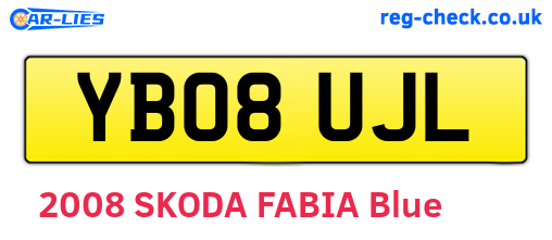 YB08UJL are the vehicle registration plates.