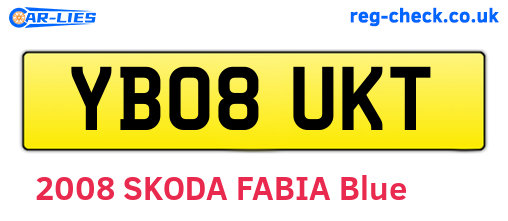 YB08UKT are the vehicle registration plates.