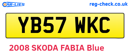YB57WKC are the vehicle registration plates.