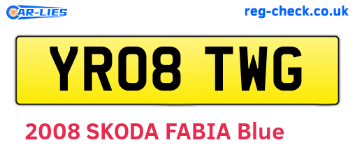 YR08TWG are the vehicle registration plates.