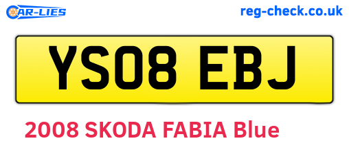 YS08EBJ are the vehicle registration plates.