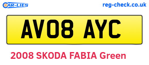 AV08AYC are the vehicle registration plates.