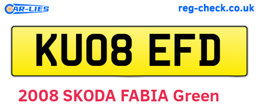 KU08EFD are the vehicle registration plates.