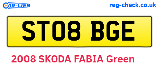 ST08BGE are the vehicle registration plates.