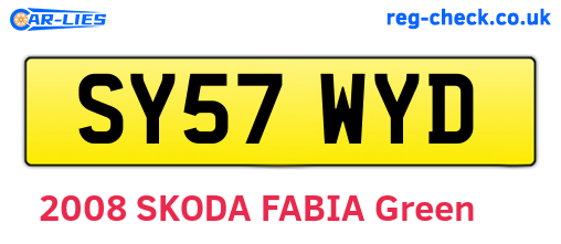 SY57WYD are the vehicle registration plates.