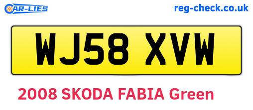 WJ58XVW are the vehicle registration plates.