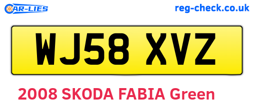 WJ58XVZ are the vehicle registration plates.