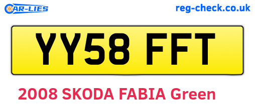 YY58FFT are the vehicle registration plates.