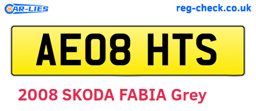 AE08HTS are the vehicle registration plates.