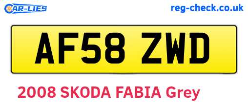 AF58ZWD are the vehicle registration plates.