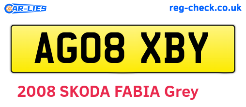 AG08XBY are the vehicle registration plates.