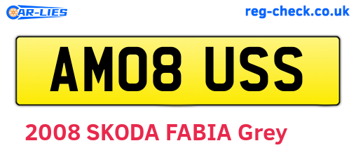 AM08USS are the vehicle registration plates.