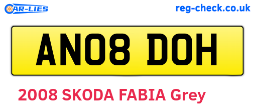 AN08DOH are the vehicle registration plates.