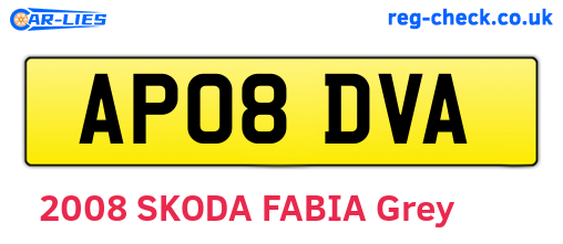 AP08DVA are the vehicle registration plates.