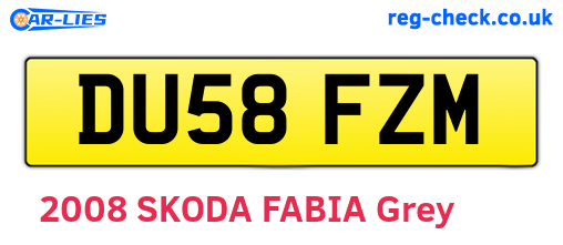 DU58FZM are the vehicle registration plates.
